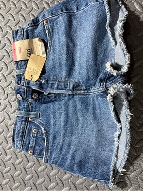 Levi's Blue Denim 501 Jeans with Leather Patch